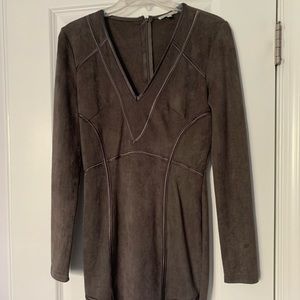 Grey velvet body on Charlotte Russe dress. Size M. Small stain shown.